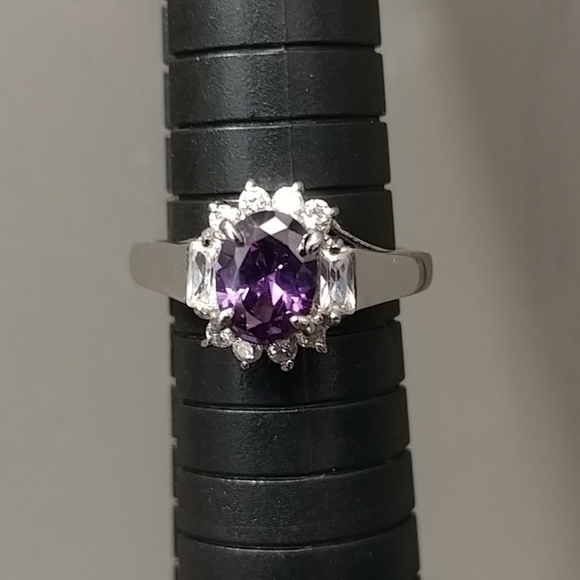 Jewelry Vintage Purple Clear Stones Silver Tone Ring Costume Jewelry Poshmark
